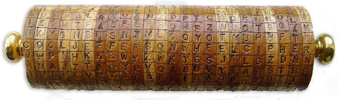 Reproduction of Jefferson's Wheel Cipher created by Ronald Kirby.